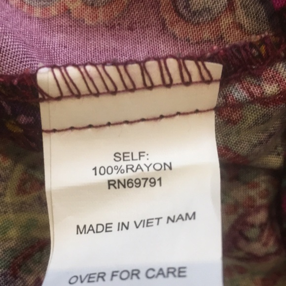 Olive Hill Mixed Print Purple Paisley Relaxed Tunic Top size Medium - Picture 14 of 15